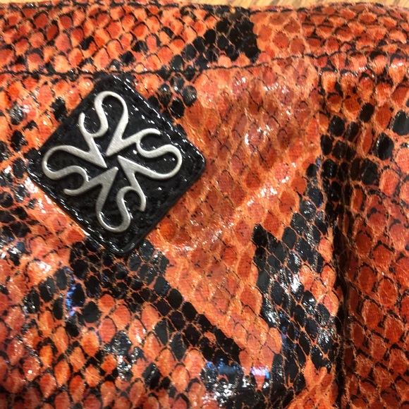 Vera Wang Clutch/Shoulder Bag - Small - Orange Snakeskin - Picture 4 of 4